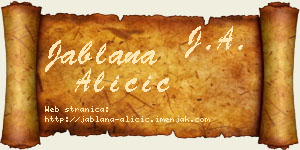 Jablana Aličić vizit kartica